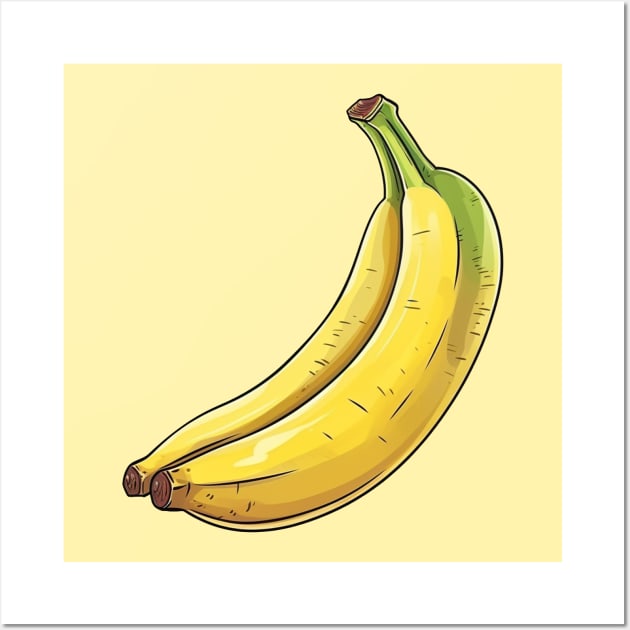 Banana Cartoon Art Wall Art by Pastel Craft